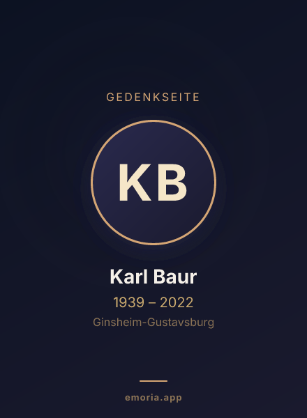Gedenkportrait von Karl Baur