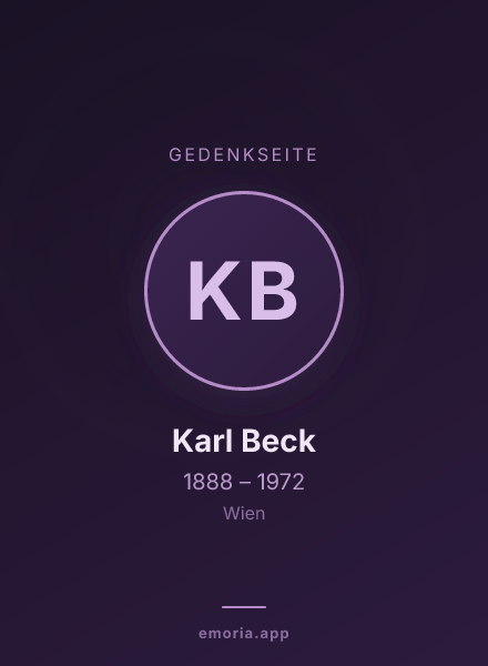 Gedenkportrait von Karl Beck