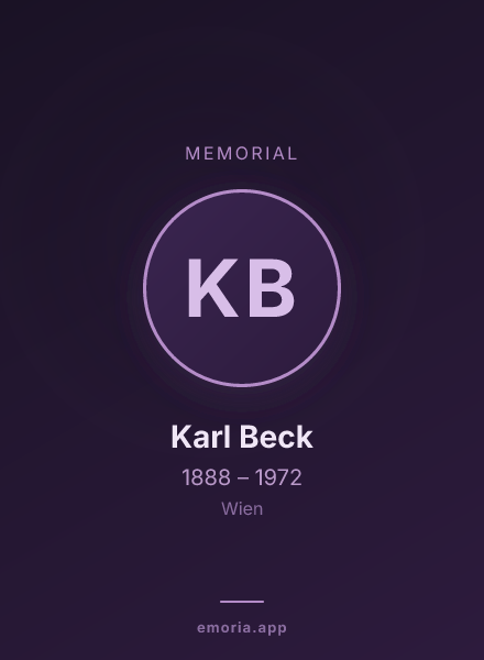 Memorial portrait of Karl Beck