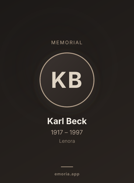 Memorial portrait of Karl Beck