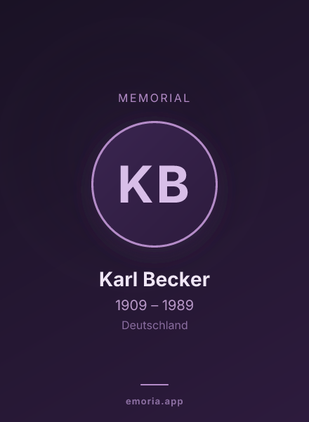 Memorial portrait of Karl Becker