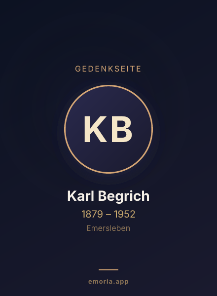 Gedenkportrait von Karl Begrich