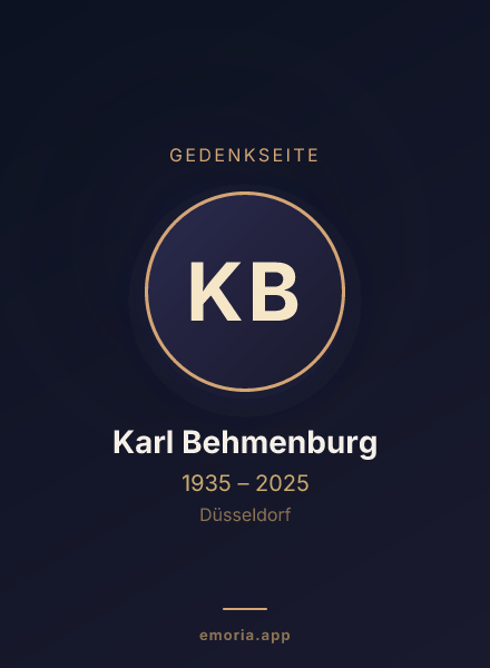 Gedenkportrait von Karl Behmenburg