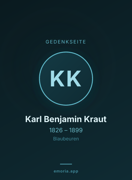 Gedenkportrait von Karl Benjamin Kraut