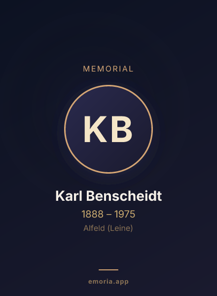 Memorial portrait of Karl Benscheidt
