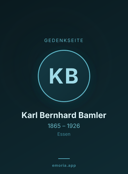 Gedenkportrait von Karl Bernhard Bamler