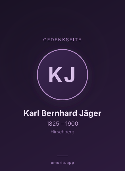 Gedenkportrait von Karl Bernhard Jäger