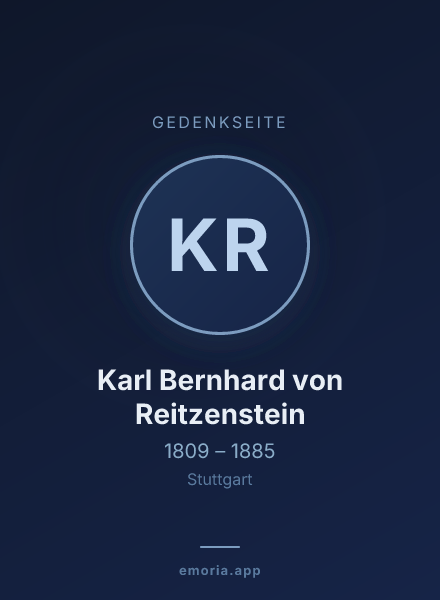 Gedenkportrait von Karl Bernhard von Reitzenstein