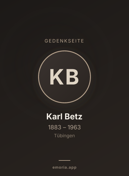 Gedenkportrait von Karl Betz