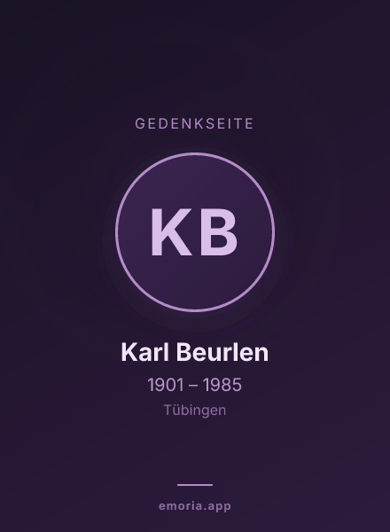 Gedenkportrait von Karl Beurlen