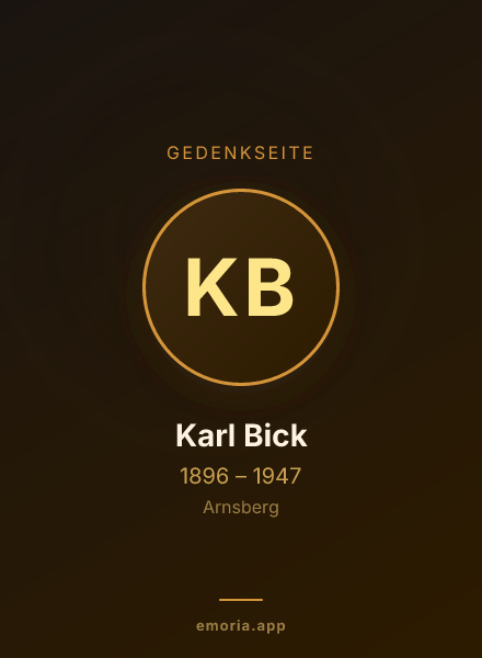 Gedenkportrait von Karl Bick