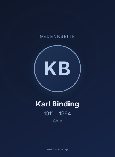 Gedenkportrait von Karl Binding