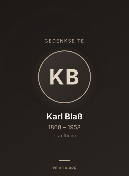Gedenkportrait von Karl Blaß