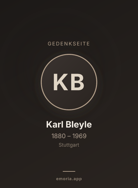 Gedenkportrait von Karl Bleyle