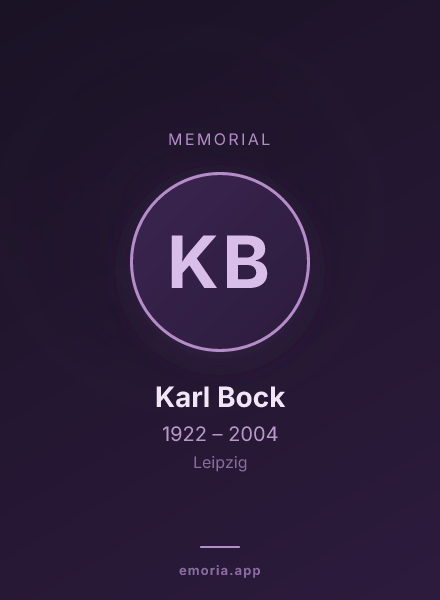 Memorial portrait of Karl Bock