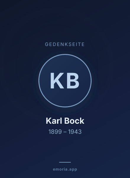 Gedenkportrait von Karl Bock