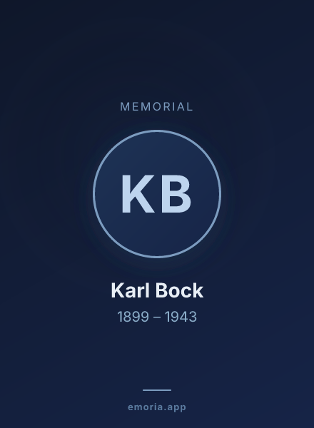 Memorial portrait of Karl Bock