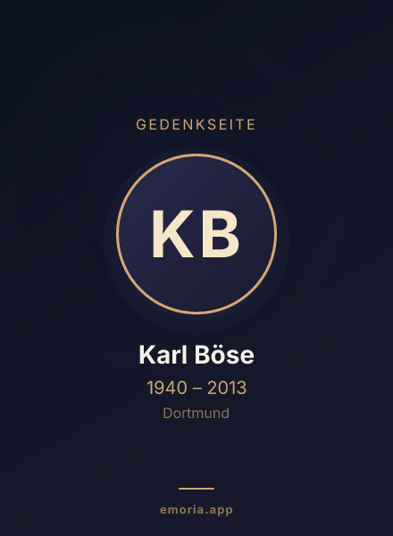 Gedenkportrait von Karl Böse