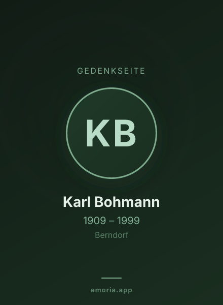 Gedenkportrait von Karl Bohmann