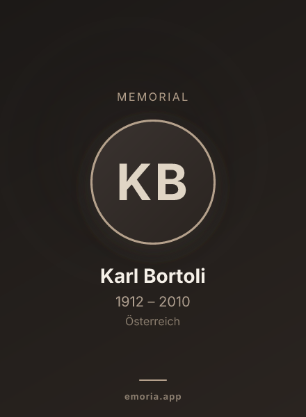 Memorial portrait of Karl Bortoli
