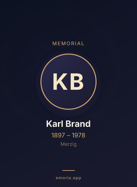 Memorial portrait of Karl Brand