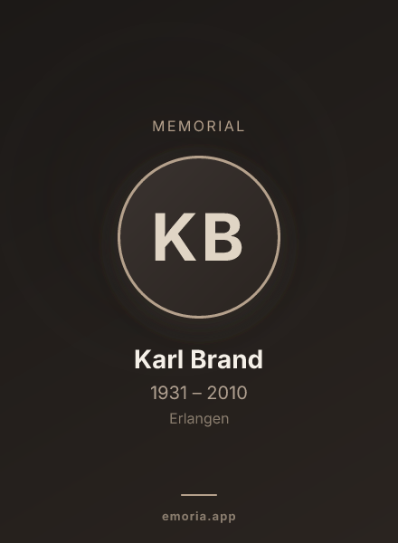 Memorial portrait of Karl Brand