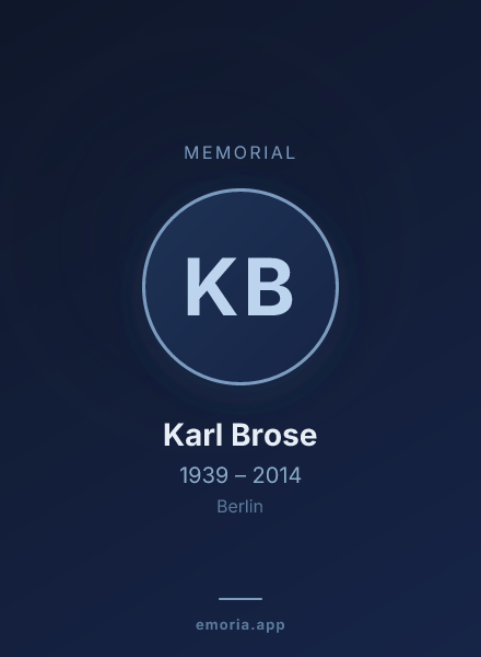 Memorial portrait of Karl Brose