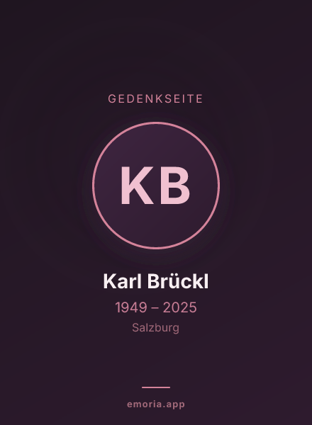 Gedenkportrait von Karl Brückl