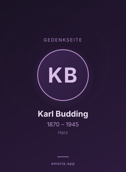 Gedenkportrait von Karl Budding