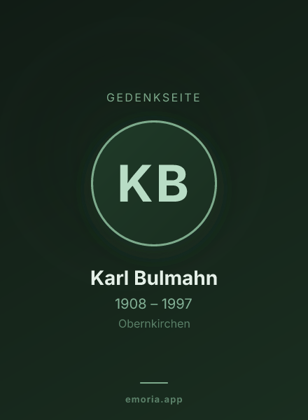 Gedenkportrait von Karl Bulmahn