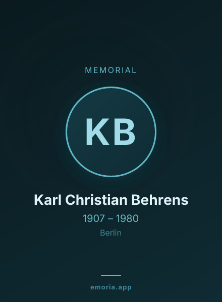 Memorial portrait of Karl Christian Behrens