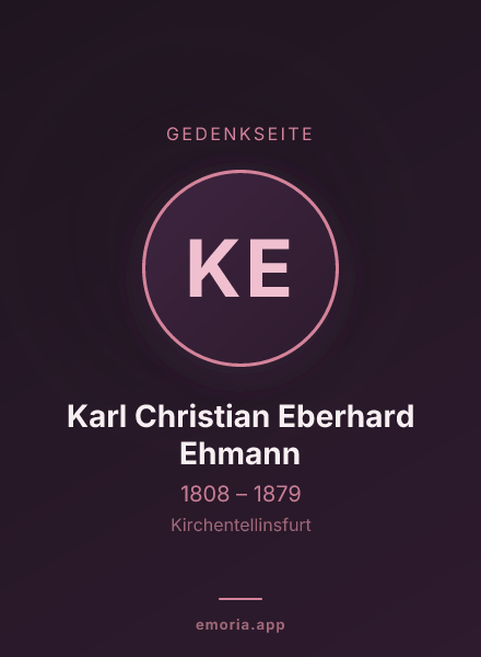 Gedenkportrait von Karl Christian Eberhard Ehmann