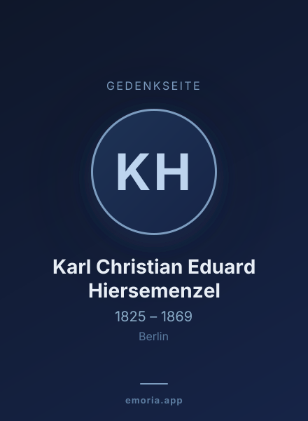 Gedenkportrait von Karl Christian Eduard Hiersemenzel