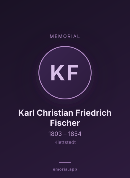 Memorial portrait of Karl Christian Friedrich Fischer