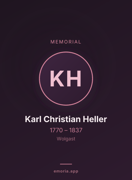 Memorial portrait of Karl Christian Heller