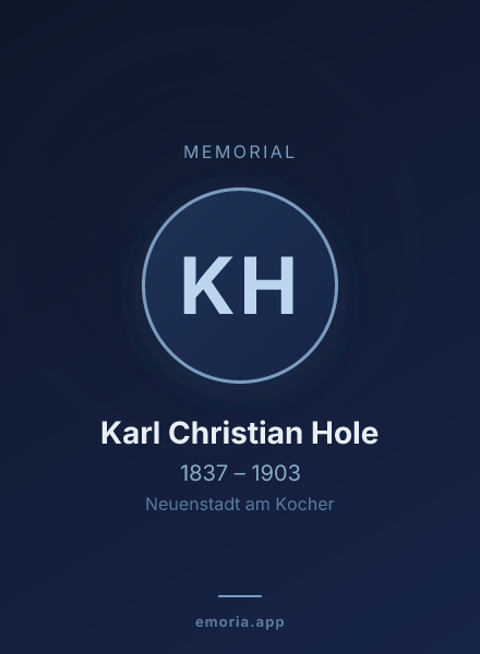 Memorial portrait of Karl Christian Hole