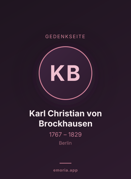 Gedenkportrait von Karl Christian von Brockhausen