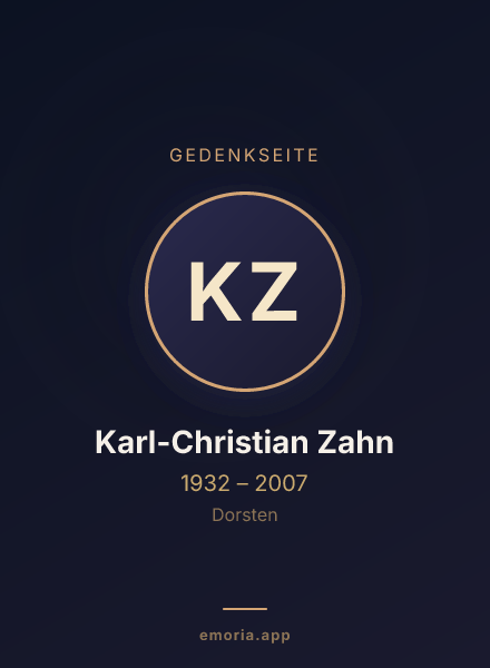 Gedenkportrait von Karl-Christian Zahn
