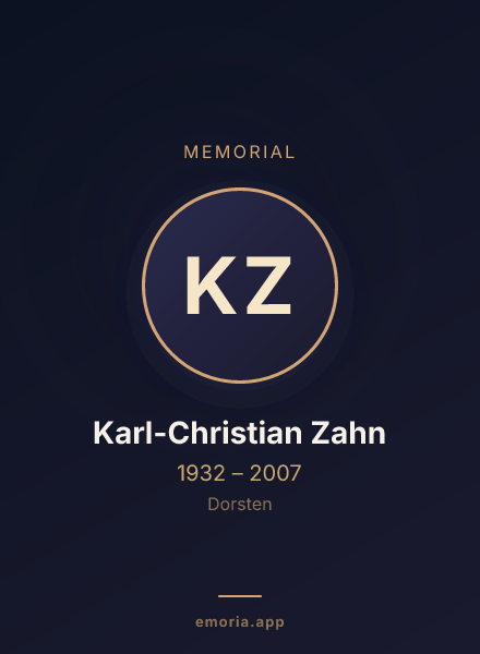 Memorial portrait of Karl-Christian Zahn