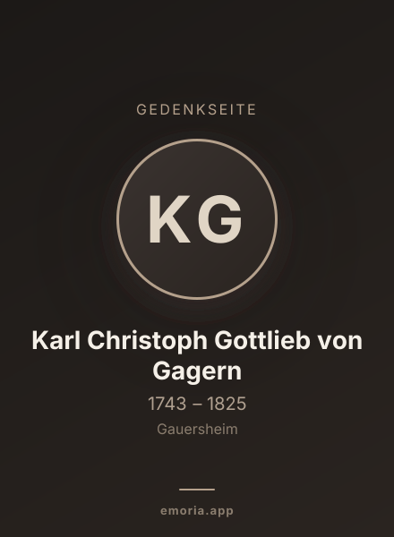 Gedenkportrait von Karl Christoph Gottlieb von Gagern