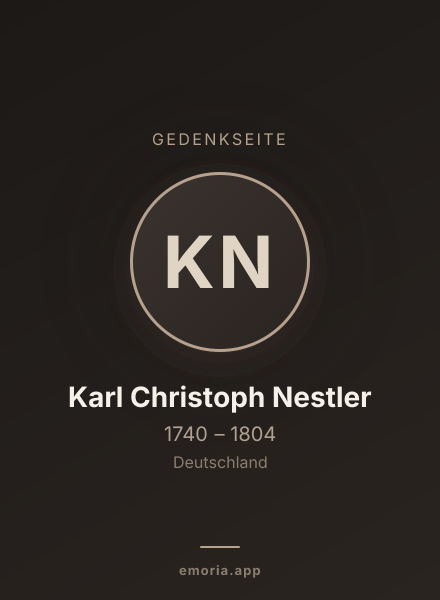 Gedenkportrait von Karl Christoph Nestler