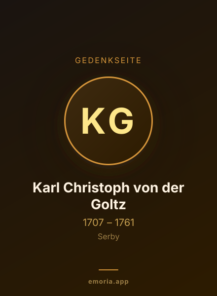 Gedenkportrait von Karl Christoph von der Goltz