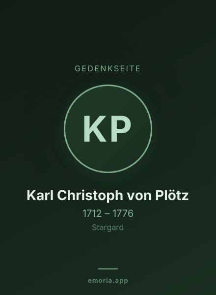 Gedenkportrait von Karl Christoph von Plötz