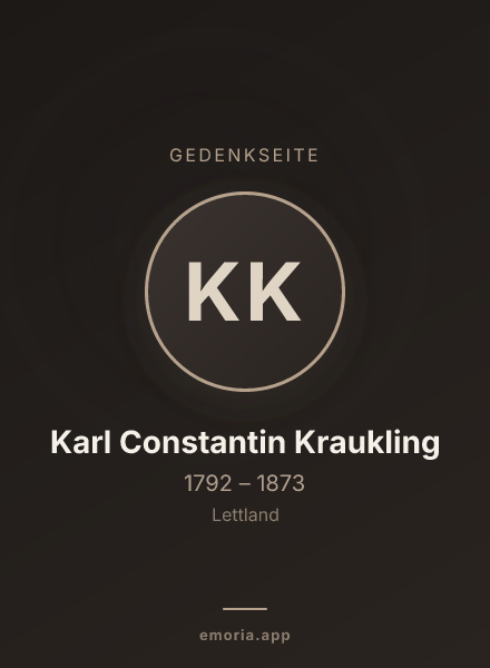 Gedenkportrait von Karl Constantin Kraukling