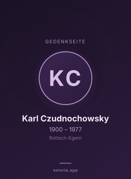 Gedenkportrait von Karl Czudnochowsky