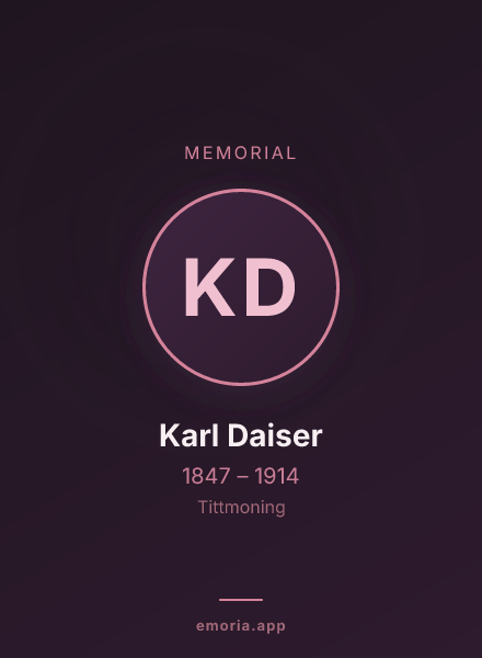 Memorial portrait of Karl Daiser