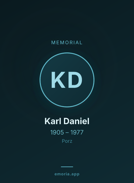 Memorial portrait of Karl Daniel