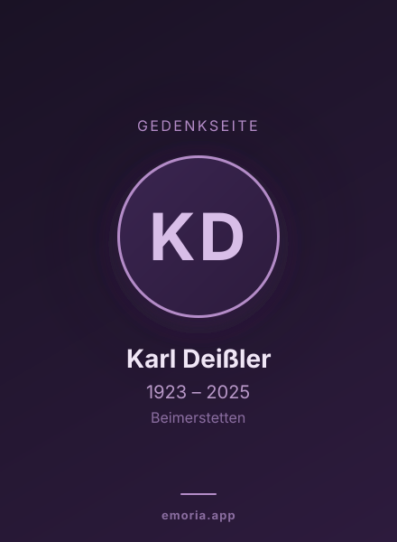 Gedenkportrait von Karl Deißler