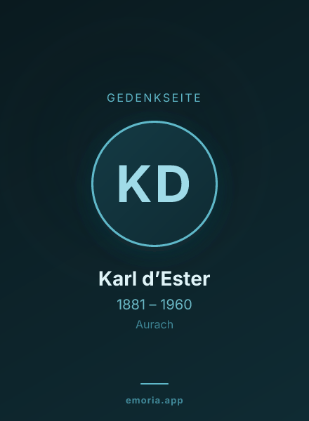 Gedenkportrait von Karl d’Ester