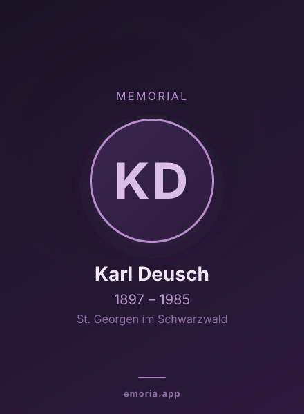 Memorial portrait of Karl Deusch